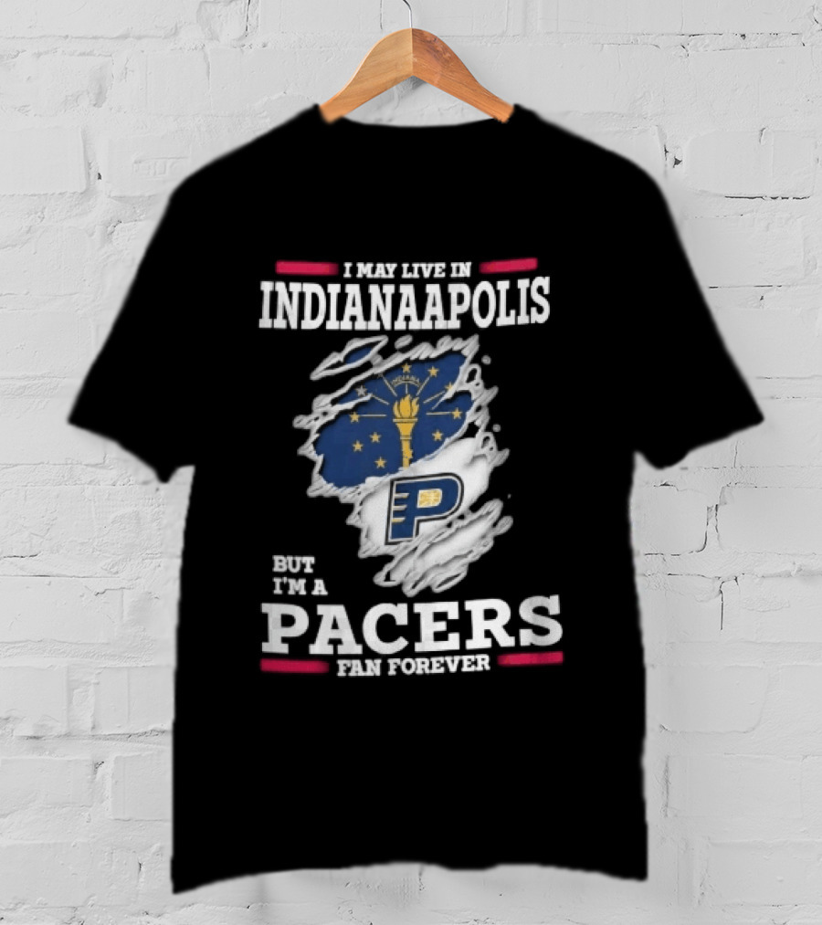 Indianaapolis Pacers Fan Forever Torn State Flag NBA Indiana T-Shirt