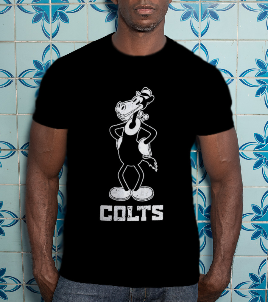 Indianapolis Colts Cartoon Horse With Hat T-Shirt