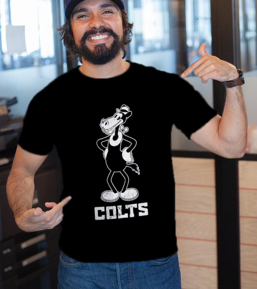 Indianapolis Colts Cartoon Horse With Hat T-Shirt
