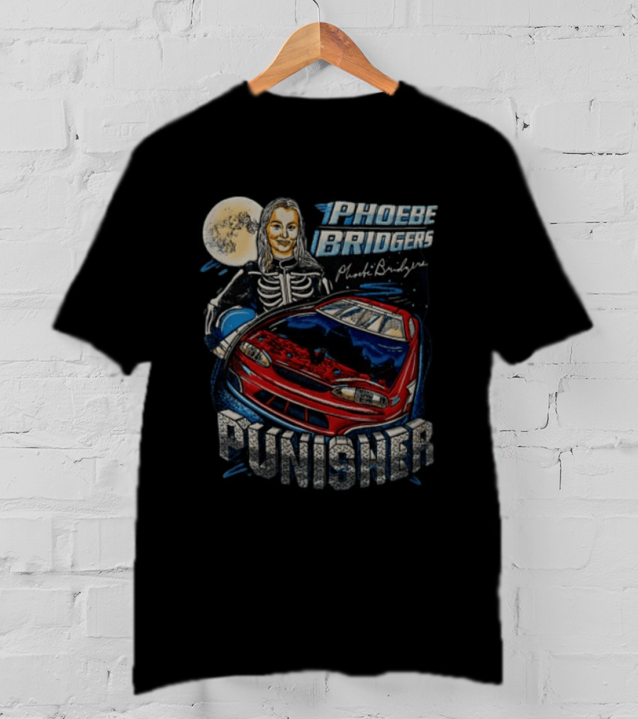 Phoebe Bridgers Punisher Skeleton Racer Art Car Moon T-Shirt