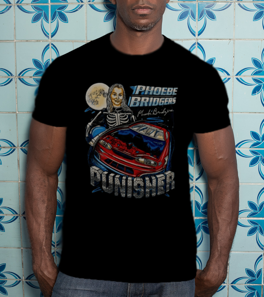 Phoebe Bridgers Punisher Skeleton Racer Art Car Moon T-Shirt