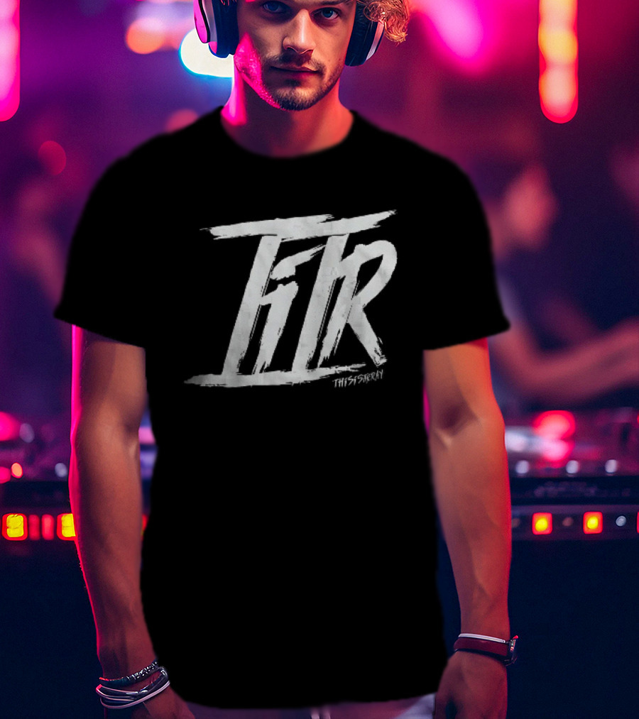 FTR This Is The Way White Brush Stroke Monogram Black T-Shirt