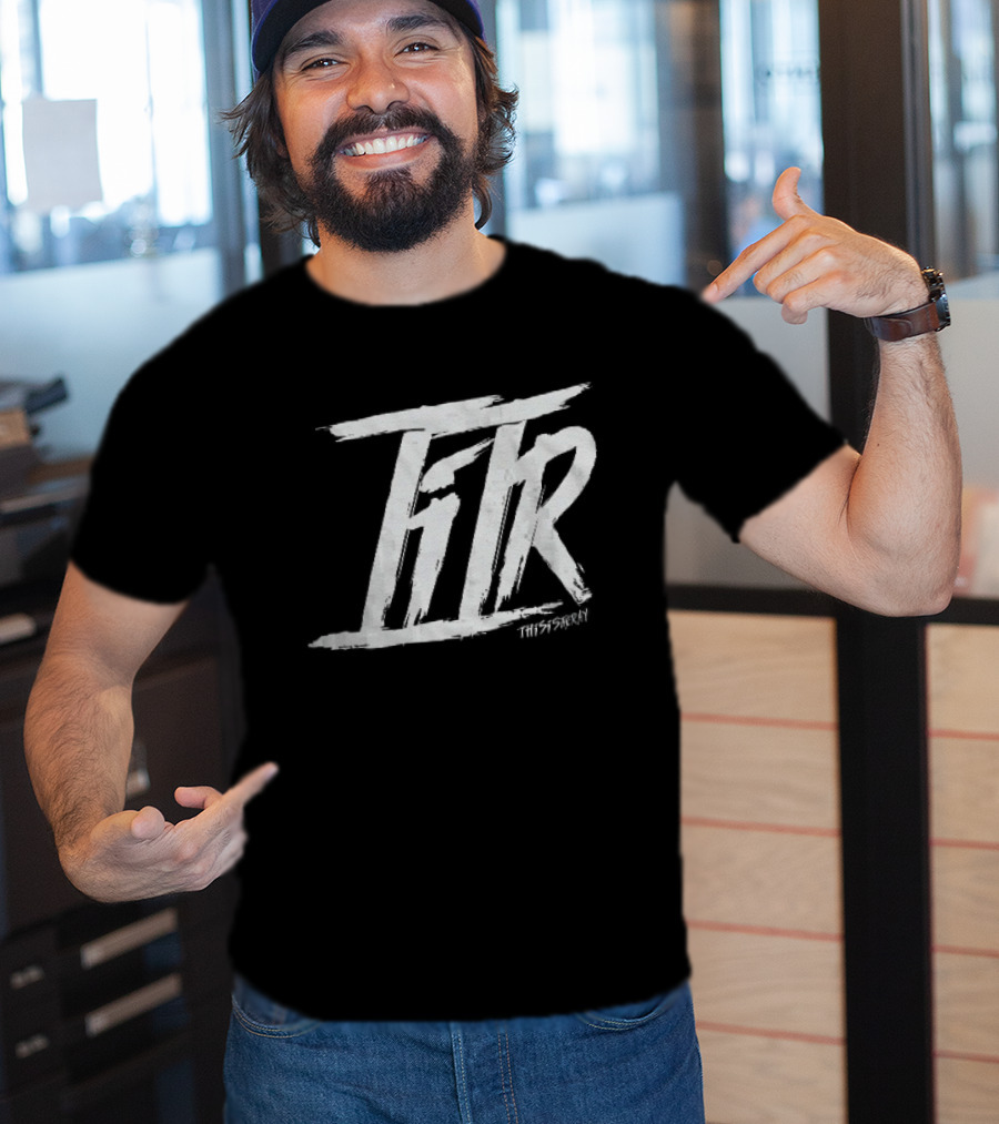 FTR This Is The Way White Brush Stroke Monogram Black T-Shirt