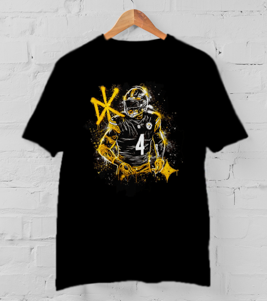 Pittsburgh Steelers Number 4 Player Graffiti T-Shirt