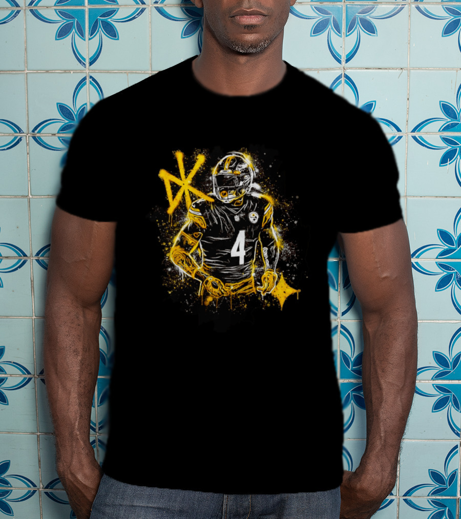 Pittsburgh Steelers Number 4 Player Graffiti T-Shirt