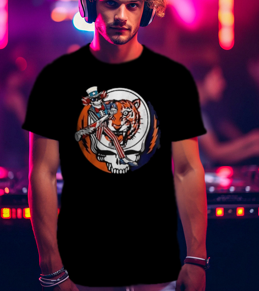 Grateful Dead Uncle Sam Skull And Tiger Steal Your Face T-Shirt