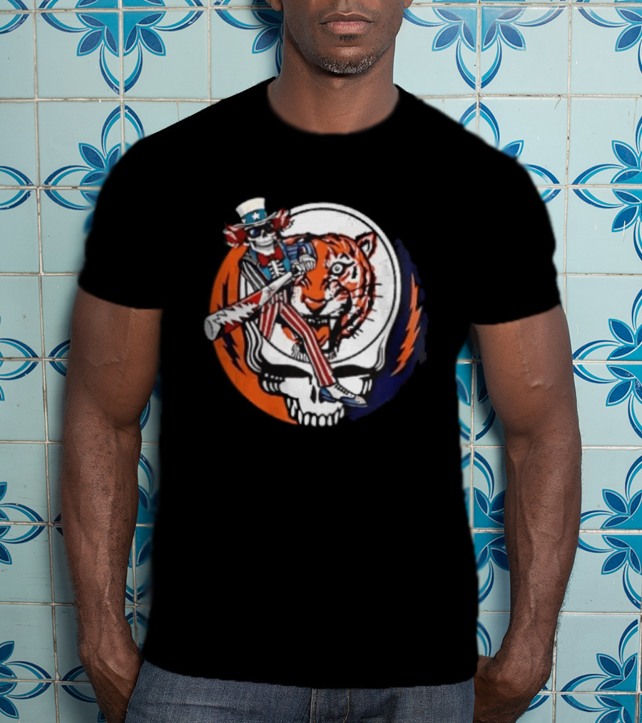Grateful Dead Uncle Sam Skull And Tiger Steal Your Face T-Shirt