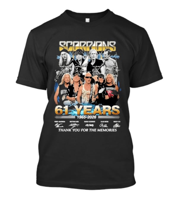 Scorpions Band 61 Years 1965 2026 Thank You For The Memories T-Shirt