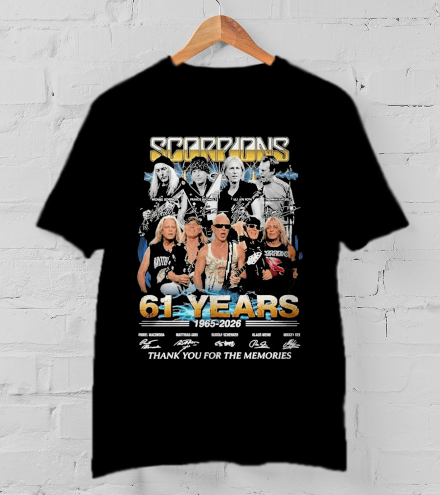 Scorpions Band 61 Years 1965 2026 Thank You For The Memories T-Shirt