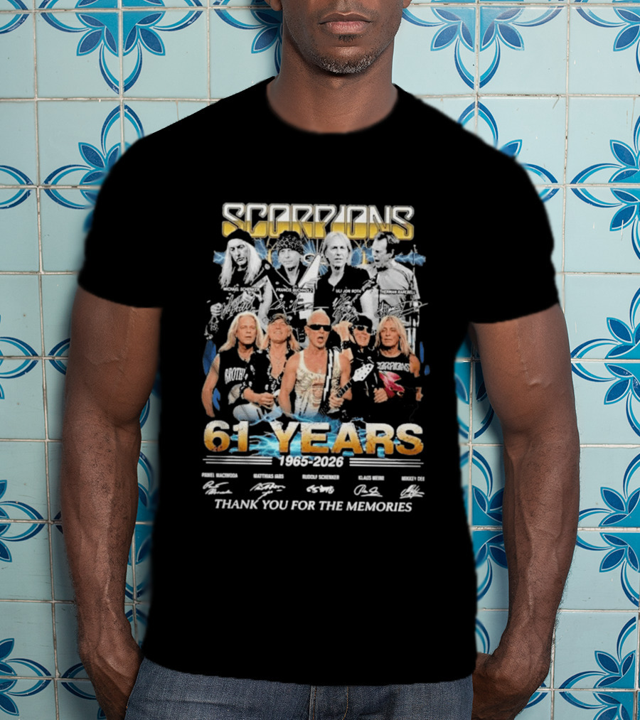 Scorpions Band 61 Years 1965 2026 Thank You For The Memories T-Shirt