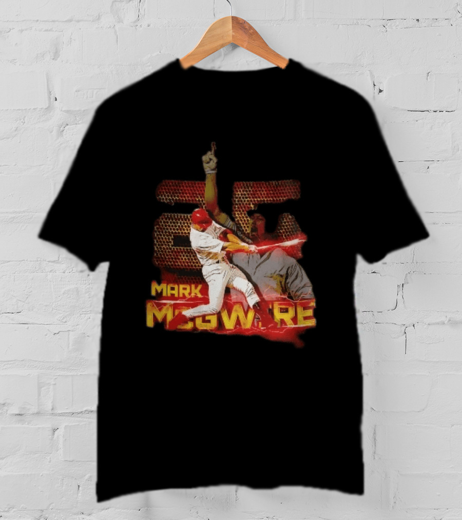Mark McGwire Baseball Dynamic Red Lightning Swing T-Shirt