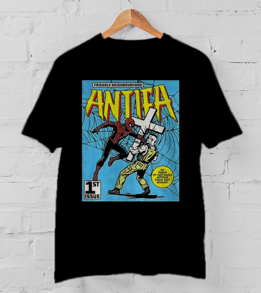 Friendly Neighbourhood Antifa Spider Man Punch 1st Issue T-Shirt