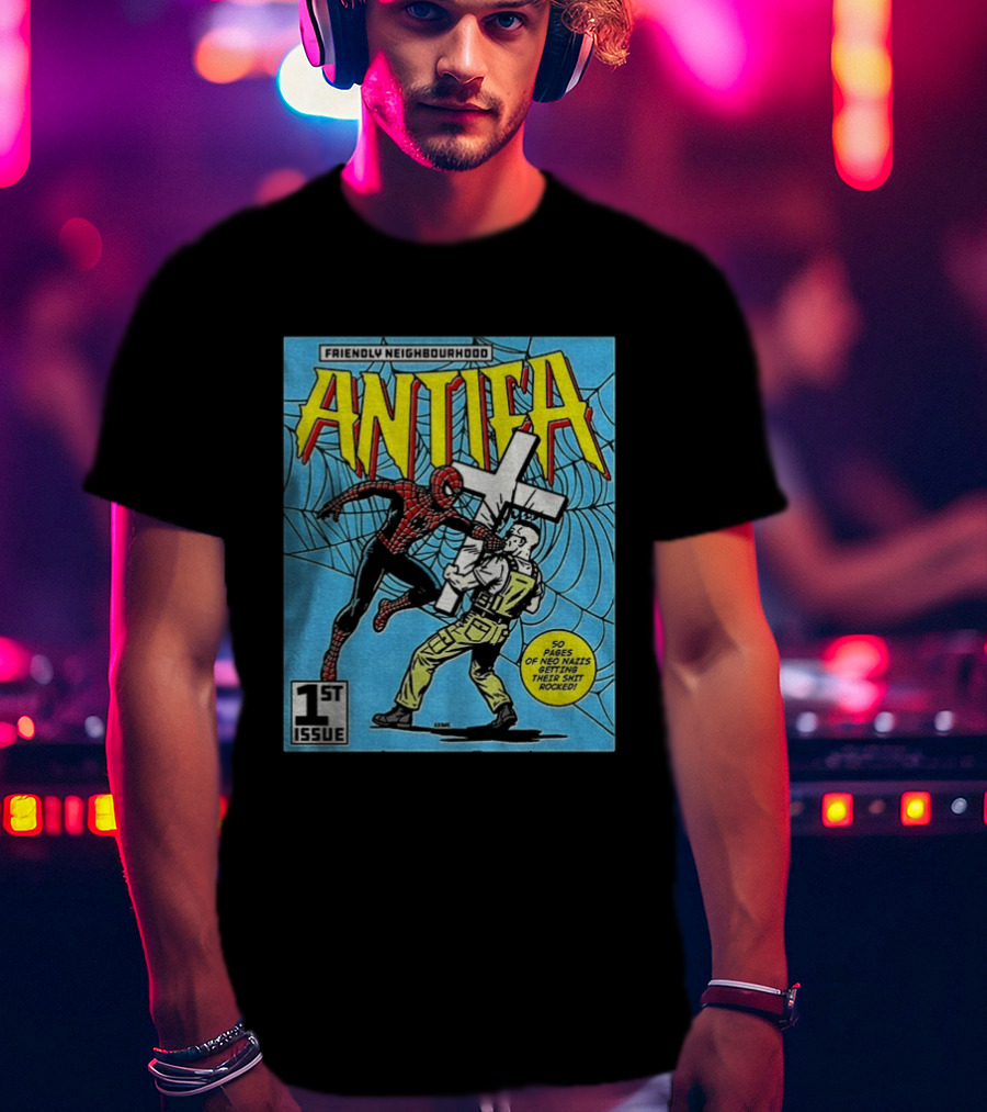 Friendly Neighbourhood Antifa Spider Man Punch 1st Issue T-Shirt