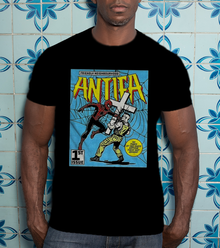 Friendly Neighbourhood Antifa Spider Man Punch 1st Issue T-Shirt