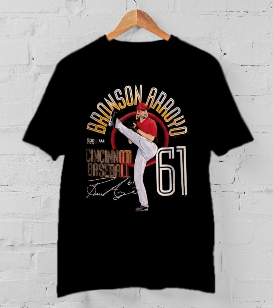 Cincinnati Baseball Bronson Arroyo 61 High Leg Kick T-Shirt