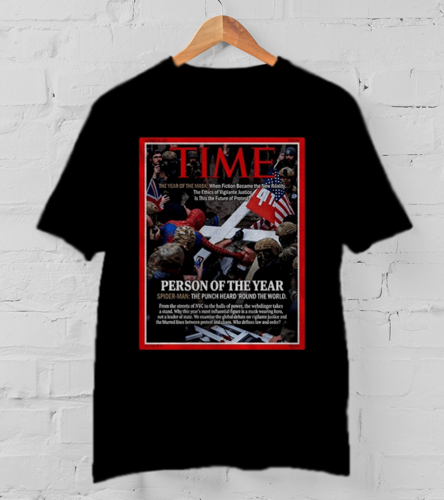 TIME Spider Man Person Of The Year Punch Heard Round The World Cover T-Shirt