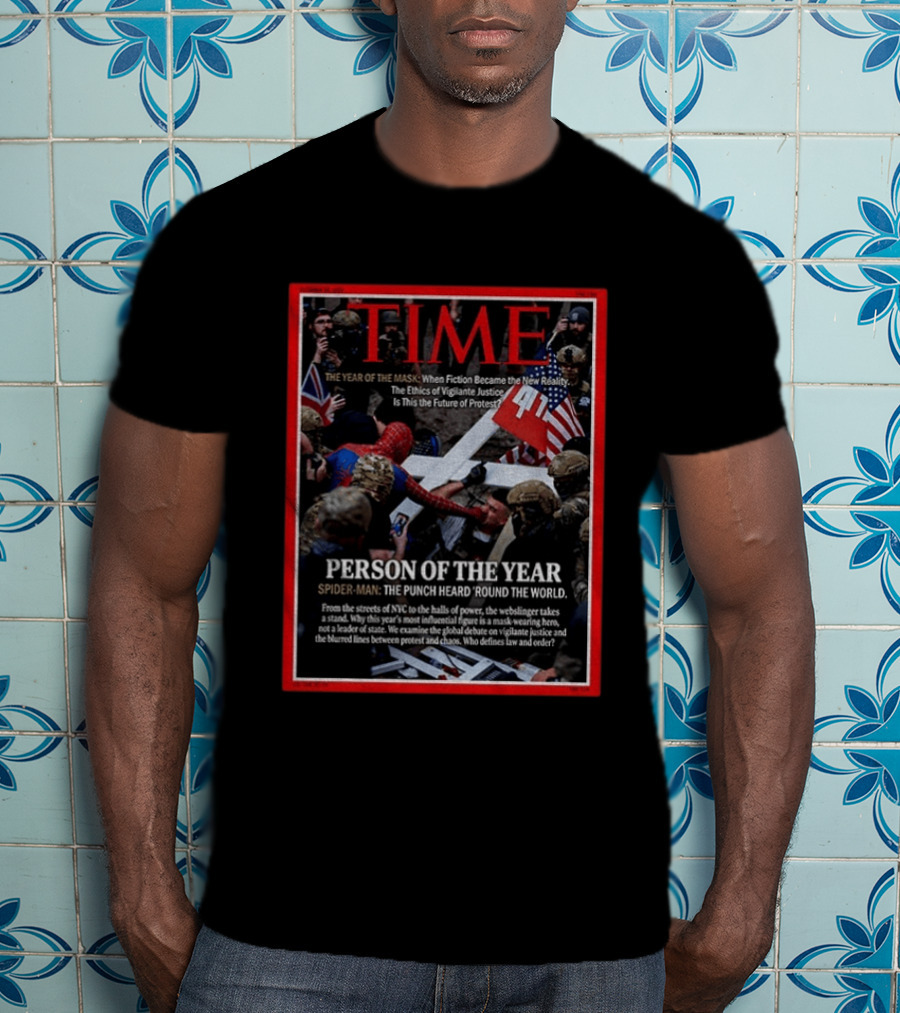 TIME Spider Man Person Of The Year Punch Heard Round The World Cover T-Shirt