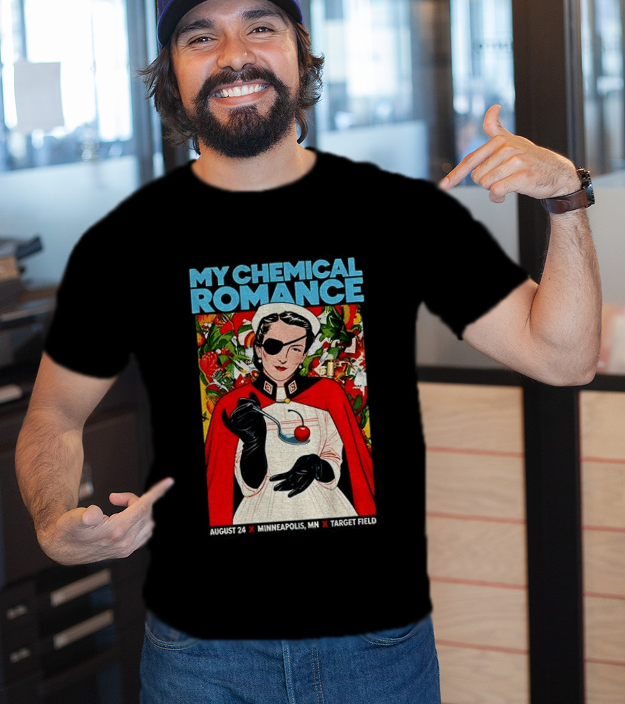 My Chemical Romance Nurse Eye Patch Cherry August 24 Minneapolis Target Field T-Shirt
