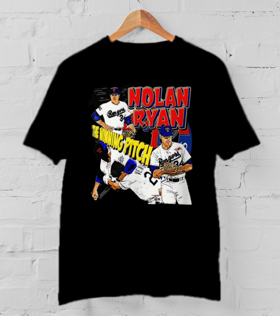 Nolan Ryan Texas Rangers The Winning Pitch Classic Baseball 34 T-Shirt