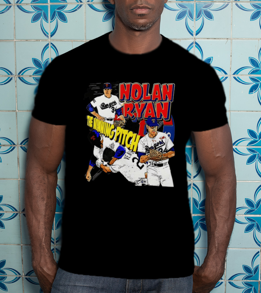 Nolan Ryan Texas Rangers The Winning Pitch Classic Baseball 34 T-Shirt