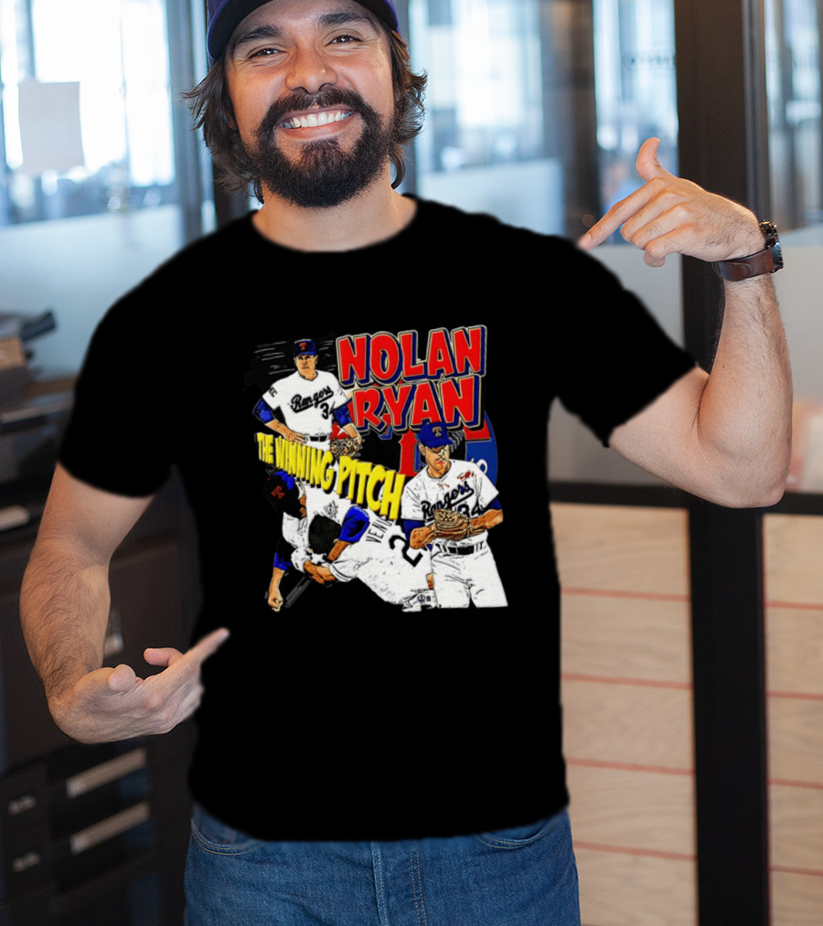 Nolan Ryan Texas Rangers The Winning Pitch Classic Baseball 34 T-Shirt