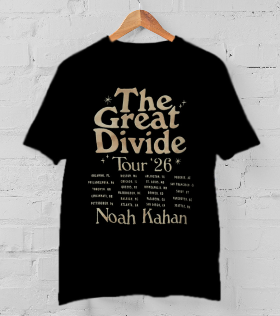 The Great Divide Tour 26 Orlando FL Noah Kahan Event Dates T-Shirt