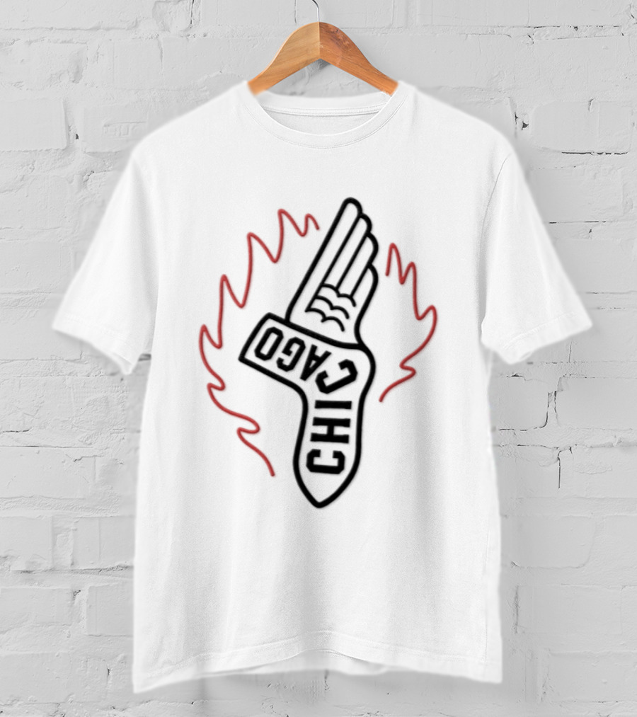 Chicago Winged Sock Baseball Flame T-Shirt
