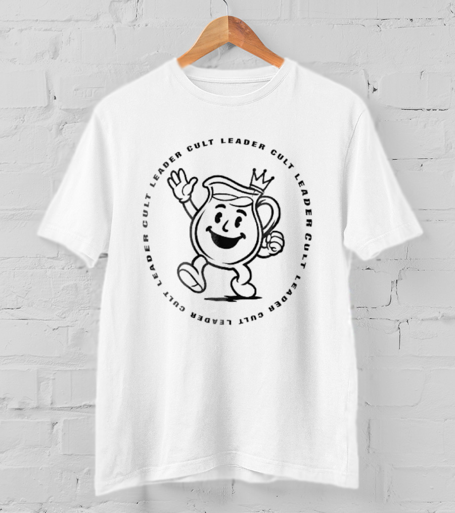 Cult Leader Cartoon Pitcher Waving Crown T-Shirt