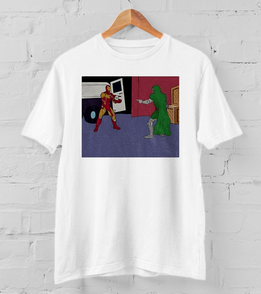Doctor Doom Vs Ironman Pointing Meme Standoff T-Shirt