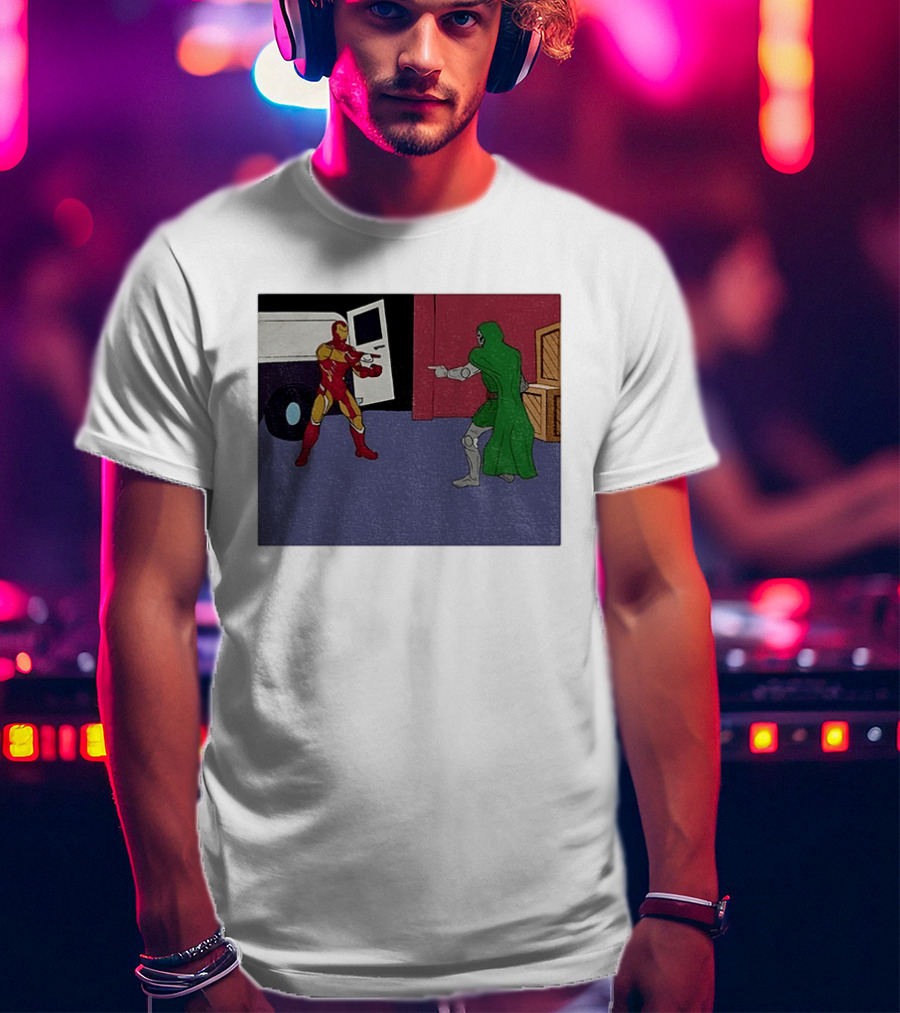 Doctor Doom Vs Ironman Pointing Meme Standoff T-Shirt