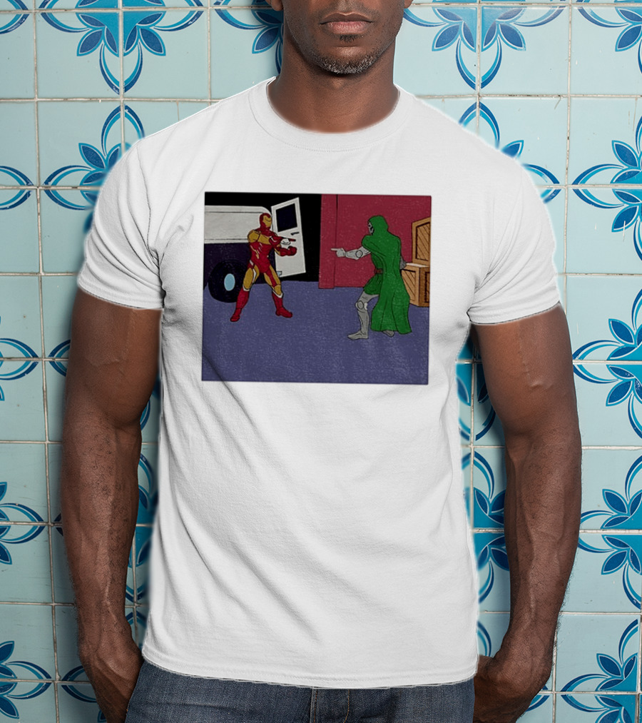 Doctor Doom Vs Ironman Pointing Meme Standoff T-Shirt