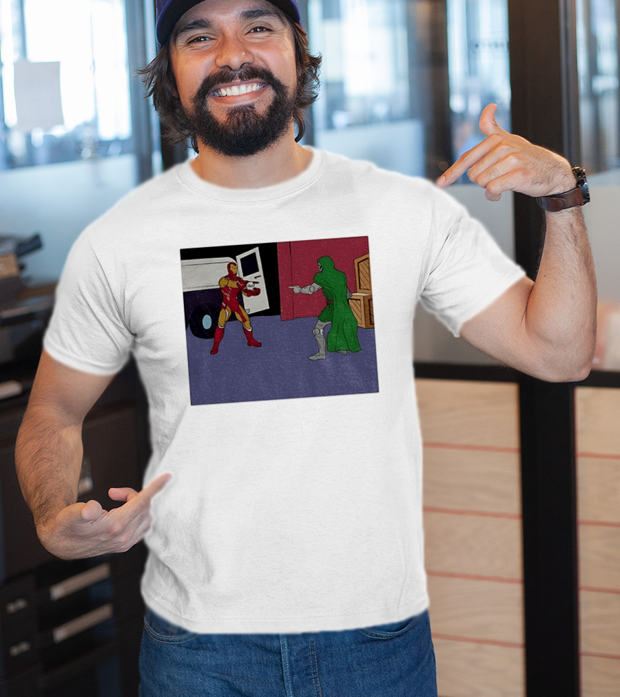 Doctor Doom Vs Ironman Pointing Meme Standoff T-Shirt