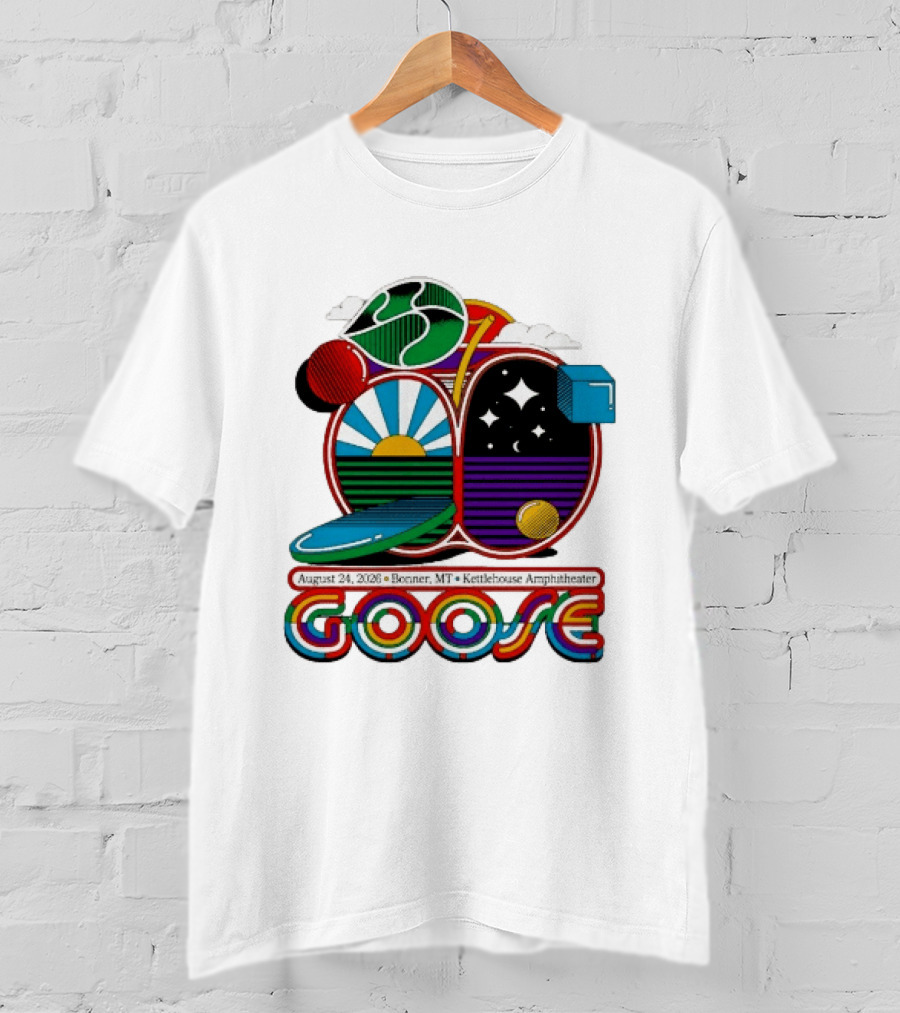 Goose Band Concert Kettlehouse Amphitheater Bonner MT August 24 2026 T-Shirt