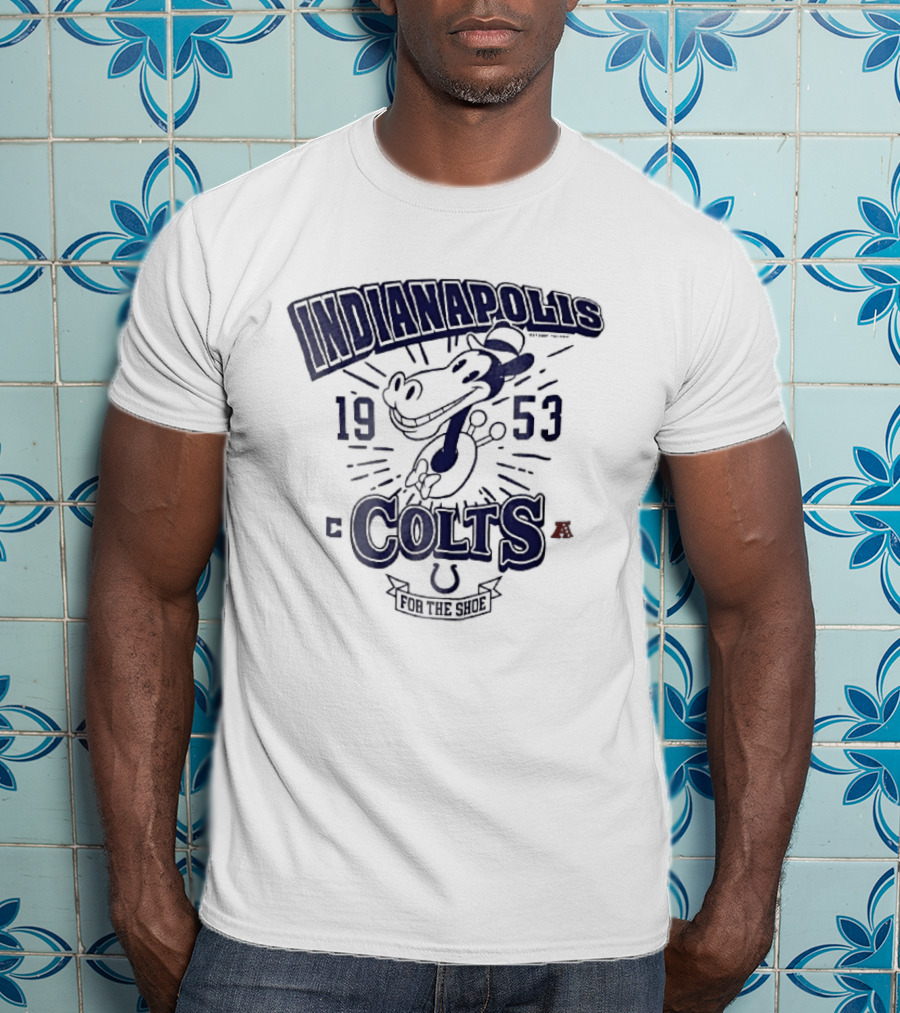 Indianapolis Colts 1953 Cartoon Horse For The Shoe T-Shirt
