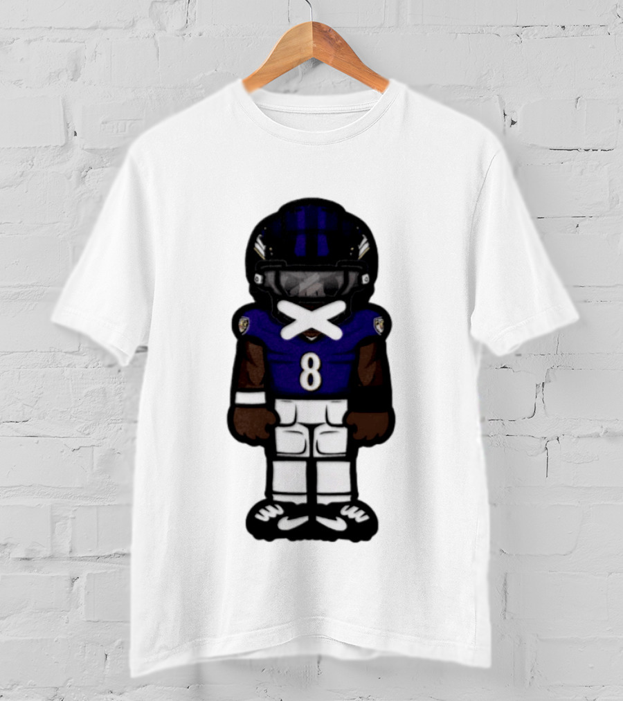 Lamar Jackson Baltimore Ravens Chibi Football 2026 Ravens Jersey Number 8 T-Shirt