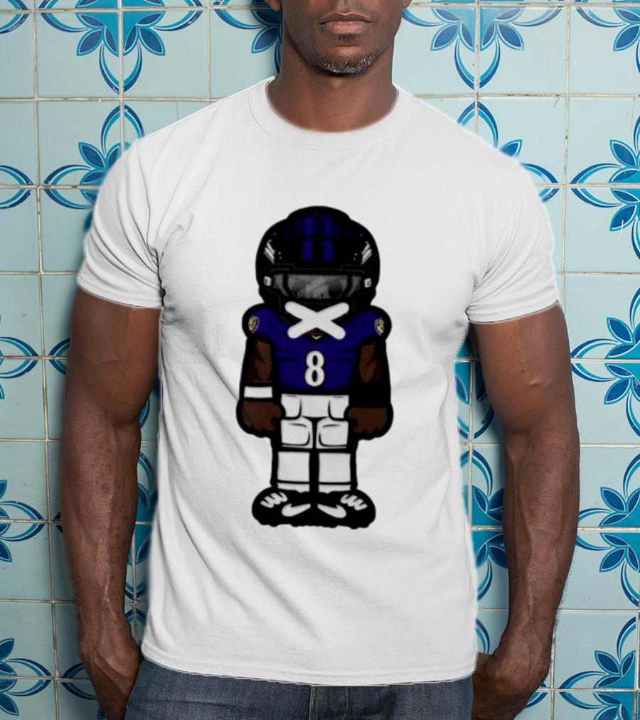 Lamar Jackson Baltimore Ravens Chibi Football 2026 Ravens Jersey Number 8 T-Shirt