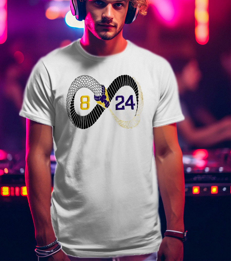 Mamba 8 24 Infinity Kobe Bryant Lakers Basketball Snake Net T-Shirt