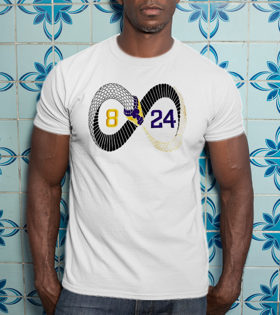 Mamba 8 24 Infinity Kobe Bryant Lakers Basketball Snake Net T-Shirt