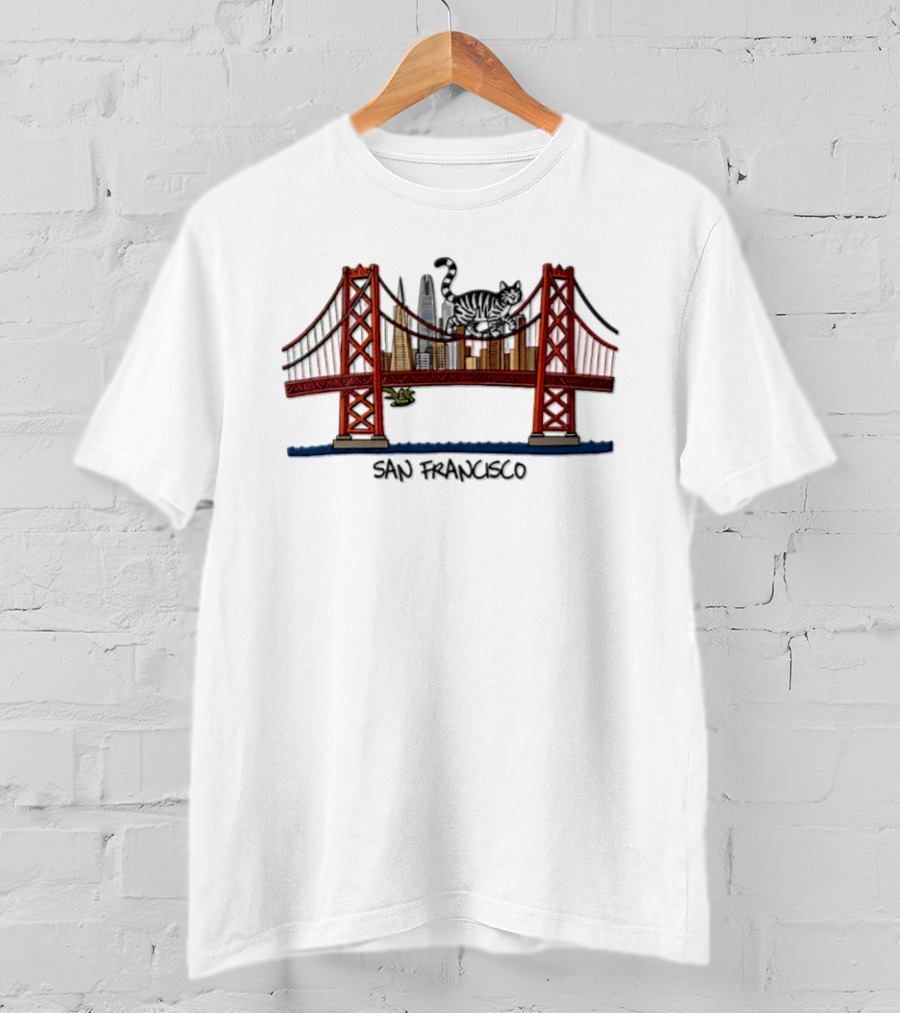 Ryan Gosling B Kliban Cat Golden Gate Bridge San Francisco 2026 T-Shirt