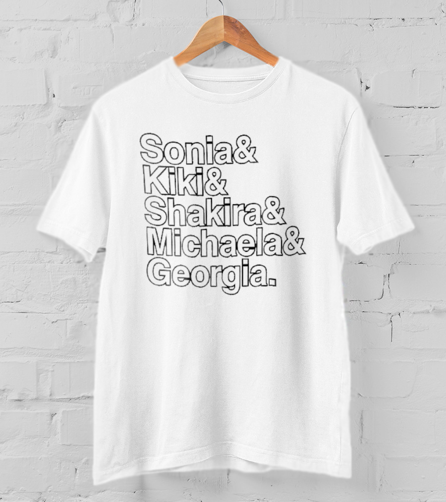 Sonia Kiki Shakira Michaela Georgia Stacked White Block T-Shirt