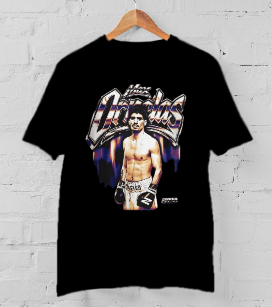 Max Ornelas Boxer Stance Metallic Chrome Lettering Flames Zuffa Boxing Bootleg T-Shirt