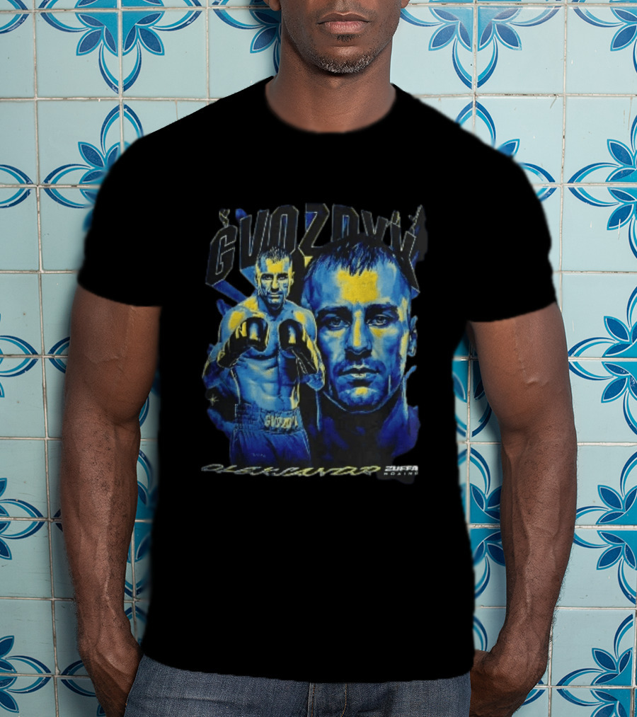 Gvozdyk Oleksandr Zuffa Boxing Yellow Blue Boxer Bootleg T-Shirt