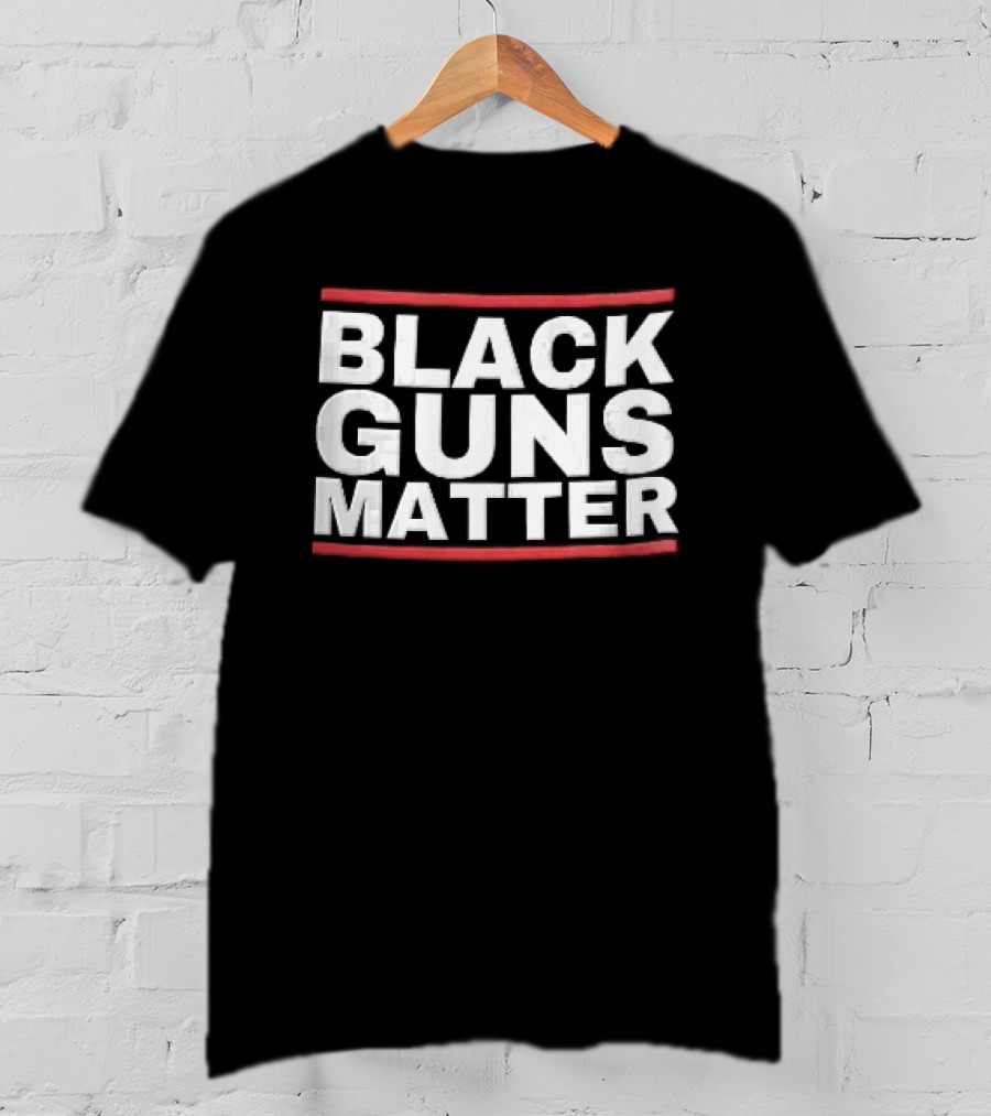 Black Guns Matter Red Horizontal Bars T-Shirt