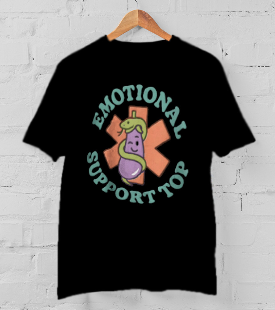 Emotional Support Top Eggplant Snake Medical T-Shirt