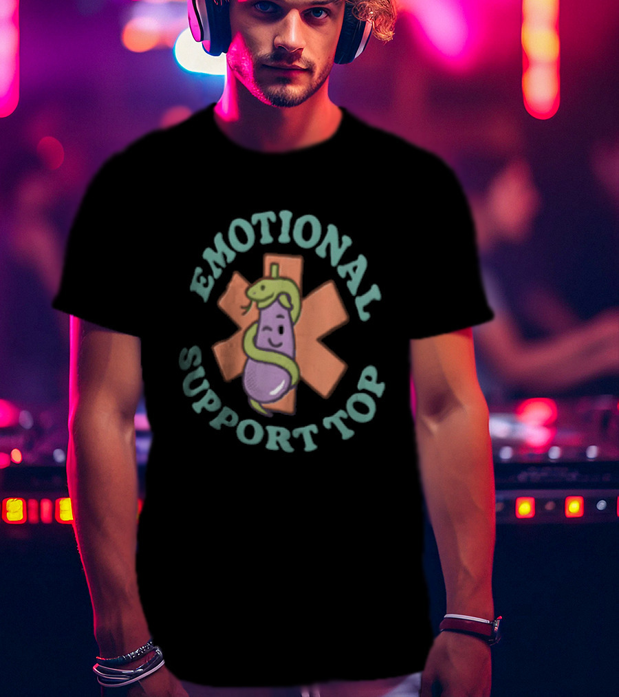 Emotional Support Top Eggplant Snake Medical T-Shirt
