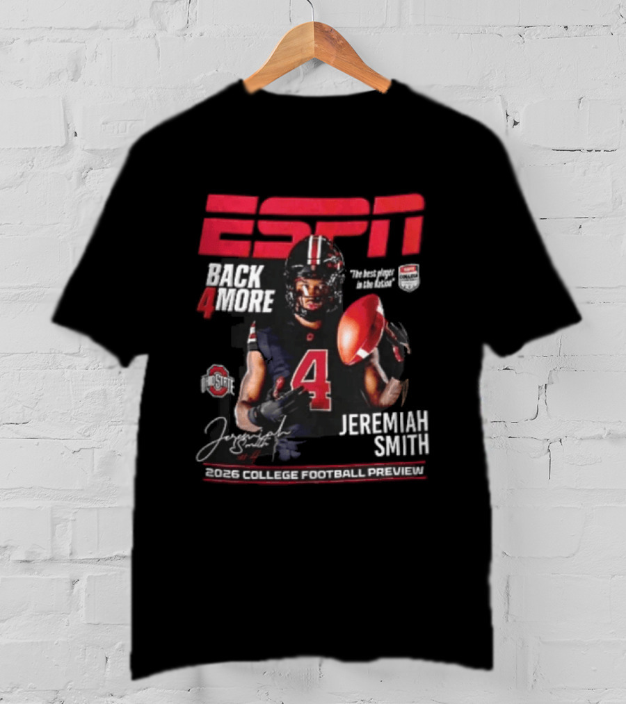 ESPN Back For More Ohio State Buckeyes Jeremiah Smith 2026 College Football Preview T-Shirt