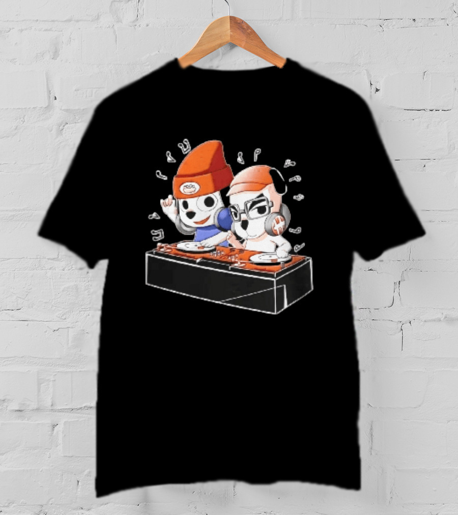 Parappa The Rapper DJ KK Animal Crossing Turntables Music Notes Collaboration T-Shirt