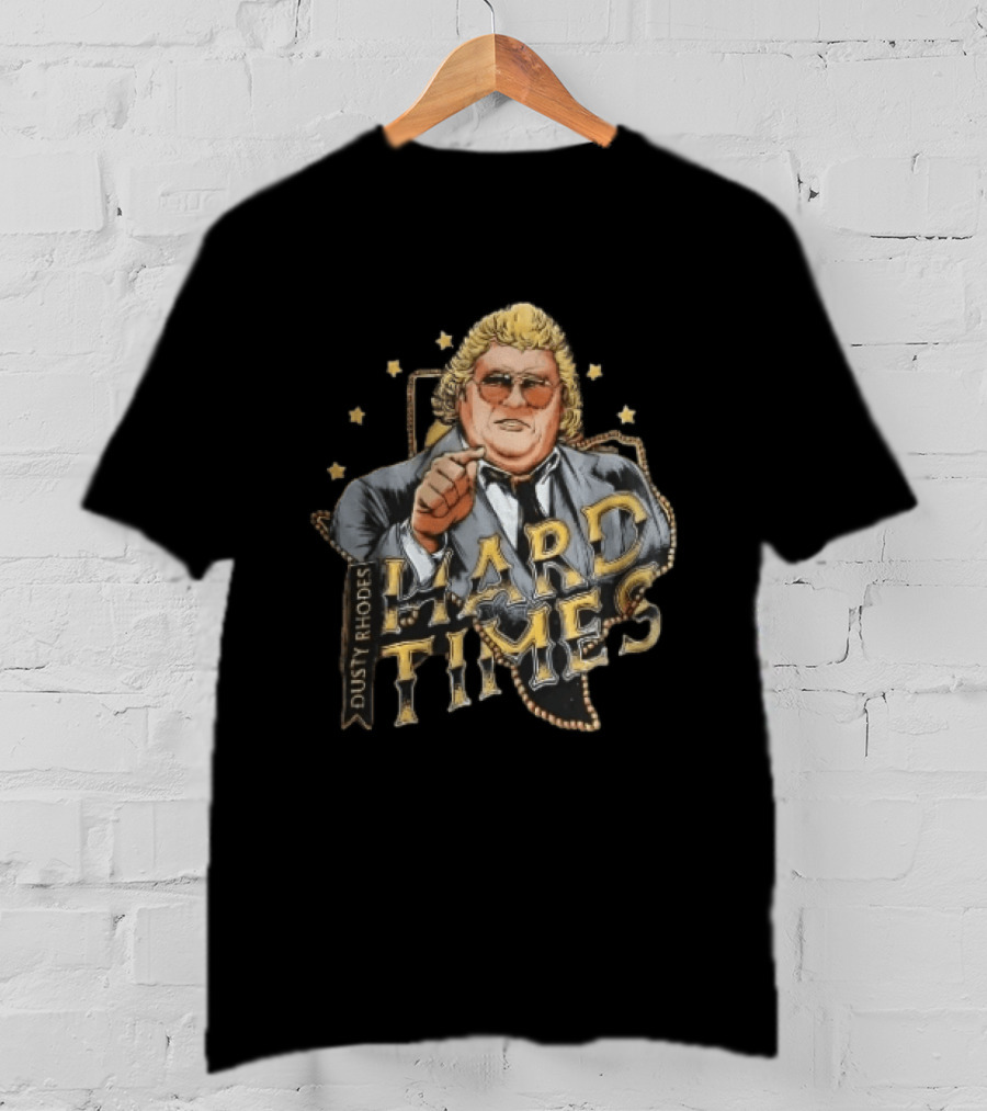 Dusty Rhodes Hard Times Wrestler Pointing Suit Sunglasses Stars T-Shirt