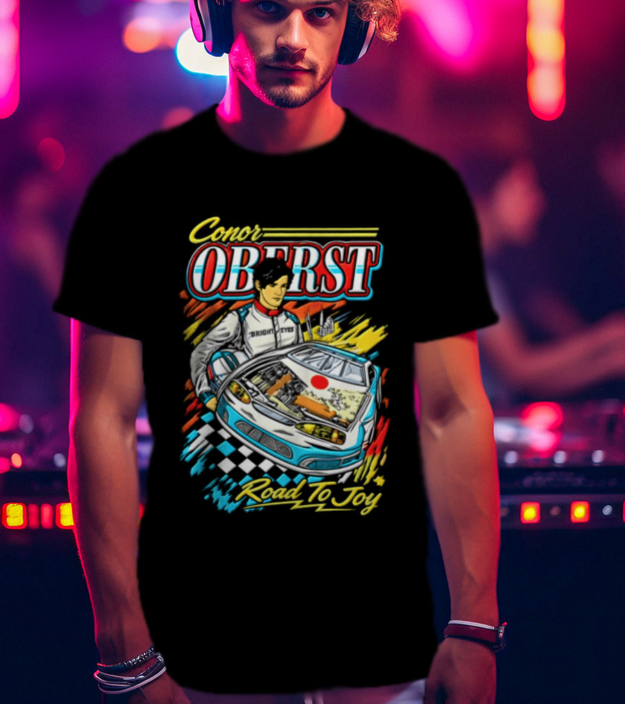 Conor Oberst Road To Joy Racing Car Driver Checkered Flag T-Shirt