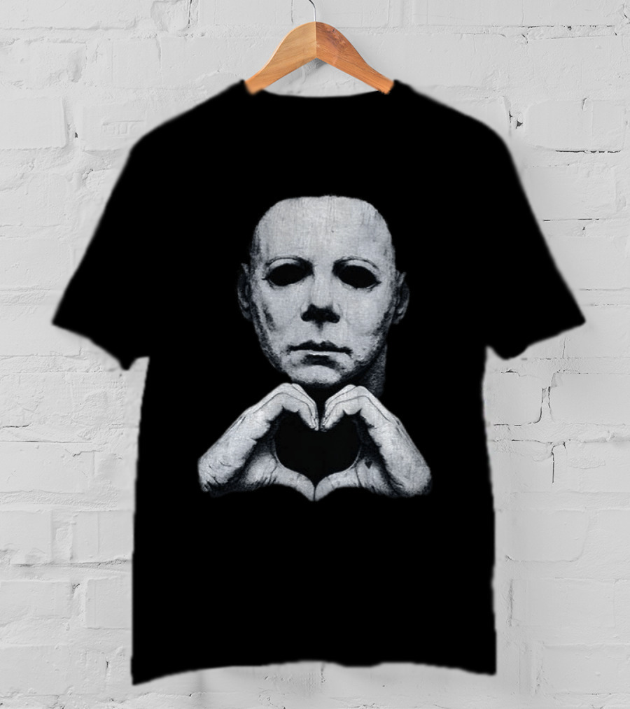 Michael Myers Heart Hands Iconic Horror Character Gesture T-Shirt